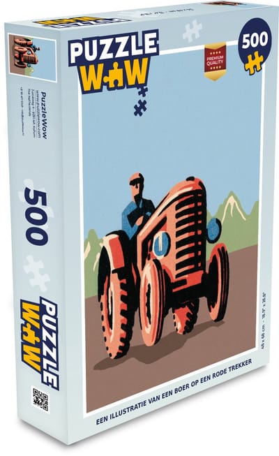 Puzzel Trekker - Boer - Rood - Legpuzzel - Puzzel 500 stukjes