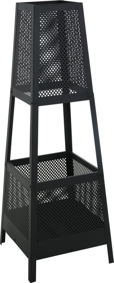 In & Out Deco Tuinhaard voor Buiten - Terrashaard van Metaal - Zwart - Vierkant - Hoog 113 cm