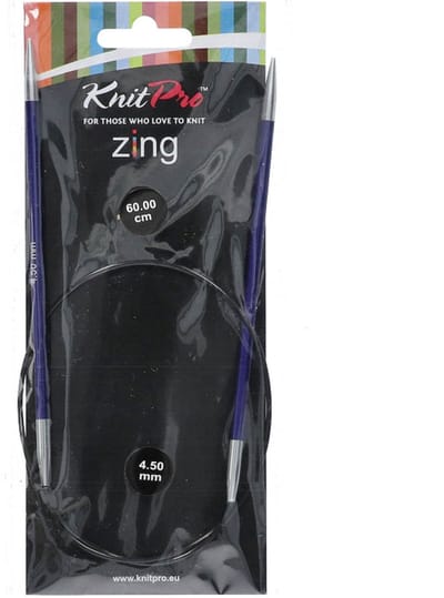 KnitPro Zing rondbreinaalden 60cm 4.50mm