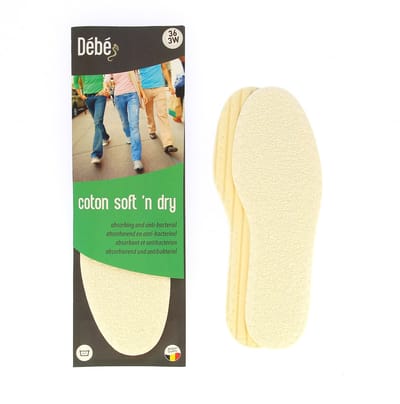 DEBE Coton soft 'n dry junior - Zachte katoenen inlegzolen - 20
