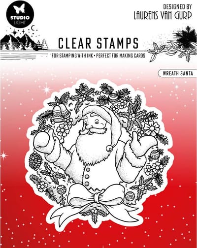 Studio Light Essentials Clear Stamp Wreath santa
