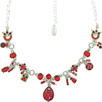 Behave ketting - Decoratieve hangertjes en steentjes - Mode accessoires - Nikkelvrij - 35 cm