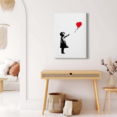 Canvas print DD123167 Banksy-Balloon A.S. Création 0,5 x 0,7 m Wit Kantoor Hal/Gang Keuken Slaapkamer Woonkamer