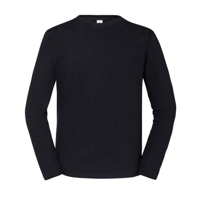 Fruit of the Loom Heren Iconic T-shirt met lange mouwen (Zwart)
