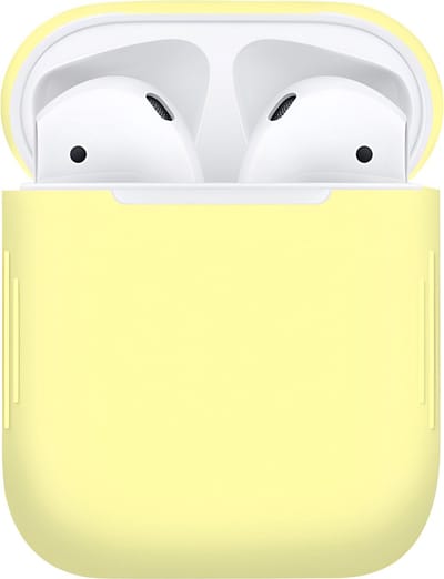 Studio Air® Airpods 2 Hoesje - Soepele Siliconen Case ook geschikt voor Airpods 1 - Licht Geel