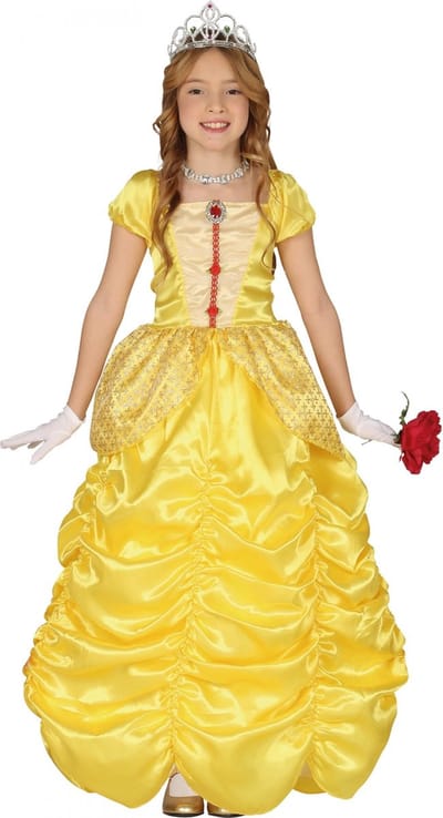 Fiestas Guirca Prinsessen verkleed jurk/kostuum - geel - voor meisjes - prinses 110/116