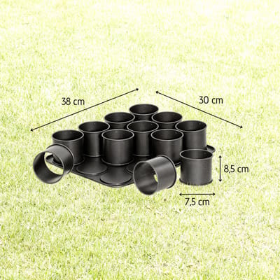 Bakplaat 12 mini ronde verwijderbare vormen 38 x 30 cm Zenker Black Metallic