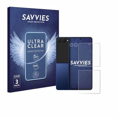 Savvies - Screenprotector voor Samsung Galaxy Z Flip 7 (Voor+Camera) - Folie Beschermfolie transparant 6 Stuks