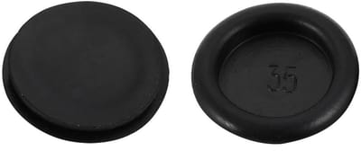 Dailygoods - 2 Stuks 35mm Zwarte Rubber Blanking Doorvoertules voor Kabelbescherming
