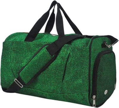 Sport Gym Duffel - Reistas Tote - Sport Dans Reizen - Met Schoenenvak - 43 cm - Glitter Groen
