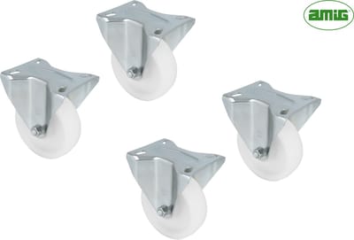 AMIG – set van 4 Transportwielen 125mm – Bokwielen – 460-690KG Draagvermogen – Profi voor zware lasten