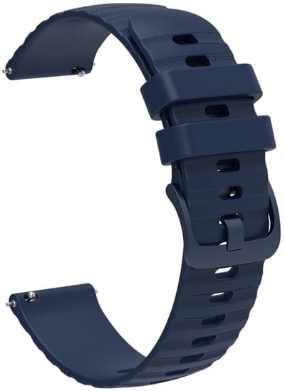 Siliconen bandje - geschikt voor Garmin Vivoactive 4 / Venu 4 (45mm) / Venu 3 / 2 / Forerunner 255 / Forerunner 265 / 570 (47mm) en Polar Vantage M / M2 / V3 / Grit X (Pro) - ribbel - donkerblauw
