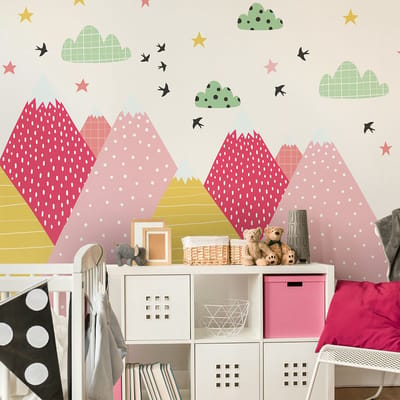 Stickers met Scandinavische bergen voor kinderen van Cilka, 100 x 150 cm
