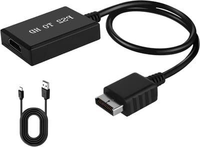 HDMI Adapter voor PS1 en PS2, AV Kabel voor HDTV en Monitor, Plug and Play, Multifunctioneel en Geschikt voor Slim PS2