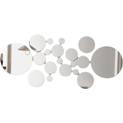26 Stuks Zelfklevende Ronde Spiegel Muurstickers Zilvergrijs Meerdere Maten Acryl Spiegel Decal Ronde Acryl Cirkel Muurspiegel Decoratie zwart