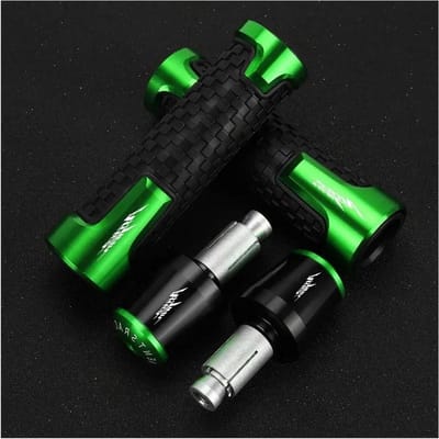 Motorfiets Handvatten - Handgrepen Stuureinden - Rijden Verbeteren - CNC Aluminium Rubber - 22 mm - Groen