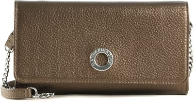 MANDARINA DUCK Leren Kaarthoes Schoudertas Mellow Lux Wallet Bag Bronzo Brons