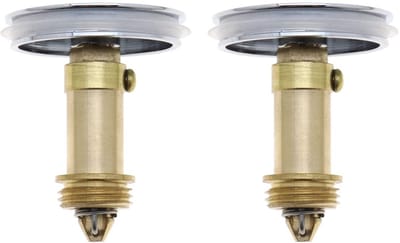 Golden crown - Badkamer Gootsteen Plug - 2 Stuks - Messing Kwaliteit - Pop Up Stopper - Geschikt voor Wastafel en Keuken - Goud