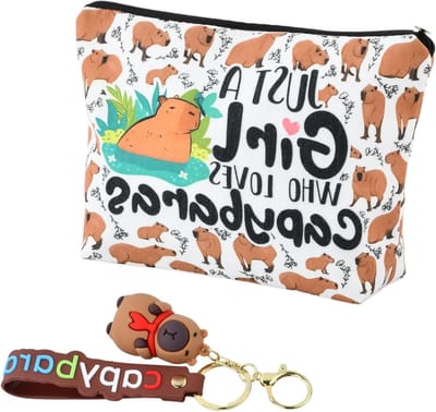 Make-up Tas met Sleutelhanger voor Vrouwen, Draagbare Toilettas voor Reizen en Dagelijks Gebruik, Cosmetica Organizer met Rits
