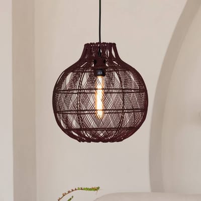 GOOD&MOJO Hanglamp Mendoza - Bordeaux - Ø35cm - Bohemian - Hanglampen Eetkamer, Slaapkamer, Woonkamer