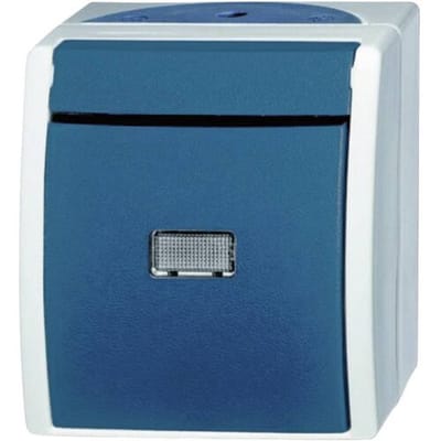 Busch-Jaeger 2601/6 WGL-53 Ocean (opbouw) Wisselschakelaar spatwaterdicht Blauw, Groen