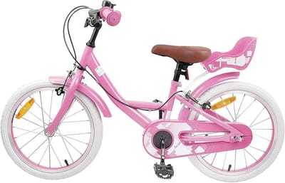 Kinderfiets - Meisjesfiets Kinderloopfiets - Leren Fietsen - Stalen Frame - 18 inch - Lichtroze