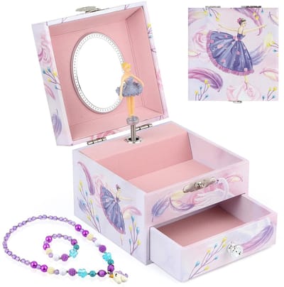 Dailygoods- Sieradendoos Muzikaal - Ballerina - Juwelendoosje Meisje - Geschenk - Lade - Betoverend Accessoire - Juwelendoos
