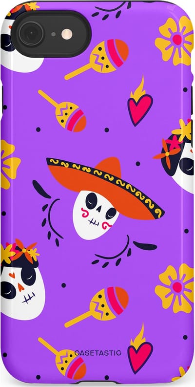 Casetastic Hoesje Geschikt voor Apple iPhone 7/8/SE - Stijlvolle Beschermende Duo-layer Case - Muertos sombrero