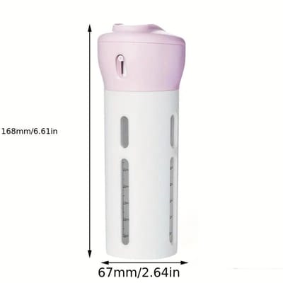 Flacon Distributeur de Liquide de Voyage Portable 4 en 1 Rechargeable Anti-Fuite Contenant de Voyage Pour Parfum Shampoing Après-Shampoing Lotion rose