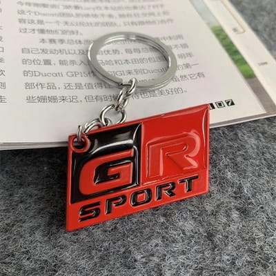 GR SPORT Logo Auto Accessoires Zinklegering Auto Sleutelhanger Sleutelring Voor Toyota TOYOTA HV YARiS RZ RC RS Prius Lexus Supra GR86 VIOS red