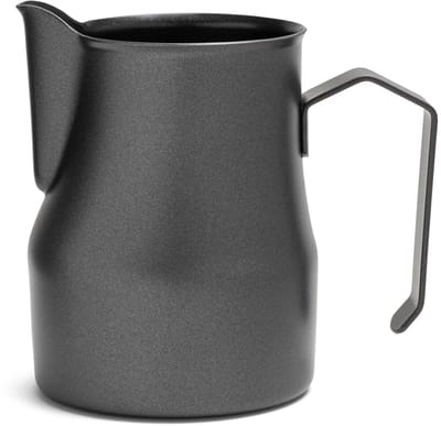 Melkkannetje Opschuim - 500ml - Italiaans – Zwart – RVS – Melkopschuimkan – Melkkan – Espressomachine - Barista Essentials
