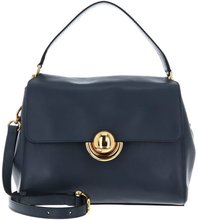FURLA Leren handtas avondtas Vitello Varenne Domus Top Handle Bag Grigio Blu blauw