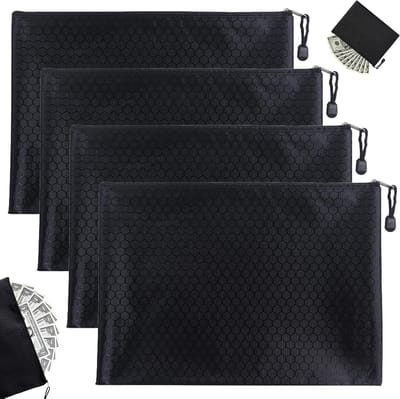 Documenten Organizer Set van 4 Stuks, Waterdichte A5 Tas met Rits, Perfect voor Geldbeheer en Schoolgebruik
