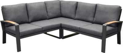 Costa Rica hoek loungeset 3 delig aluminium antraciet