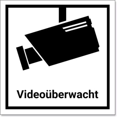 Waarschuwingssticker - Bewakingssticker camera - Beveiliging woning - Krasbestendig laminaat - 75 x 75 cm - Zwart wit