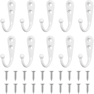 Dailygoods- Kapstokhaken Zwarte Design - Wandhaken voor Kledingkast - Stevige Schroefhaken - Duurzaam en Roestvrij - Voor Muur en Deur - Inclusief Bevestigingsschroeven