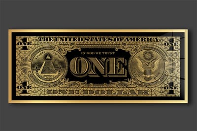 Dollar One schilderij op plexiglas 120x50cm