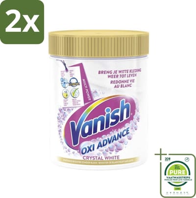 Vanish Oxi Advance - Kristalwit - Vlekkenverwijderaar Poeder - Witte Was - 840 Gram - Voordeelverpakking - 2 stuks - Vlekkenverwijderaar - Witwas