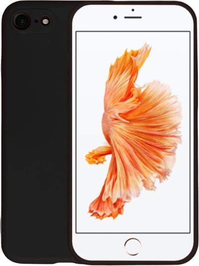 Smartphonica Telefoonhoesje Geschikt voor iPhone 6/6s Plus siliconen hoesje - Backcover Siliconen Case - Zwart geschikt voor iPhone 6/6s Plus
