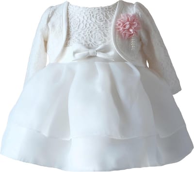 Feestelijke Doopjurk met Bijpassende Bolero voor Baby Meisjes