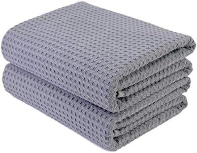 PromoHome Microvezel Badhanddoek Set van 2 - Extra Groot Formaat 76x152 cm - Sneldrogend, Pluisvrij, Zacht Wafelweefsel - Ideaal voor Thuis, Zwembad, Gym, Reizen