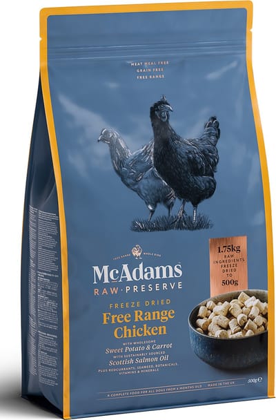 McAdams Grainfree Dog Freeze Dried Free Range Chicken 1,5 kg - Hond