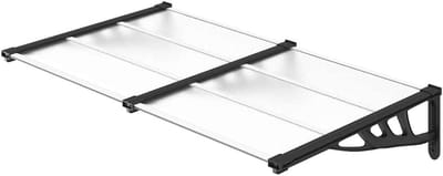 Deurluifel - Regenkap - Deur Beschermen - Duurzaam Polycarbonaat - 152x90 cm - Zwart Transparant