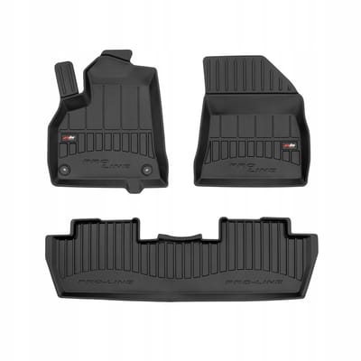 FROGUM PROLINE 3D Set - Rubberen Automatten + Kofferbakmat - Geschikt voor PEUGEOT 5008 I (2009-2017) - 7-persoons - Zwart
