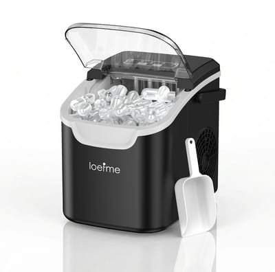 HomeGoodies - Ijsblokjesmachine - Ijsmachine - Ijsblokjesmaker - Ijsschep - 800 ml - Draagbaar - Zelfreinigingsfunctie - Zwart
