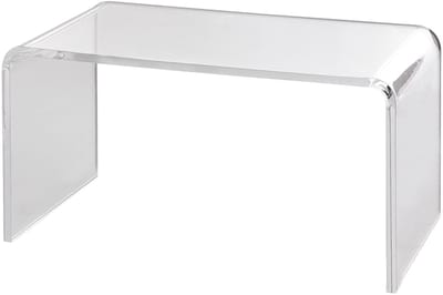 C-Vormige Acryl Salontafel, 16,3 Inch Hoog, Helder, Transparant Bijzettafeltje voor Drankjes, Eten, Snacks In De Woonkamer, Patio, Op Het Terras
