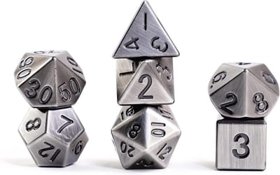 Metalen Polyhedrale Dobbelstenen Set 7 Stuks Zware Kwaliteit