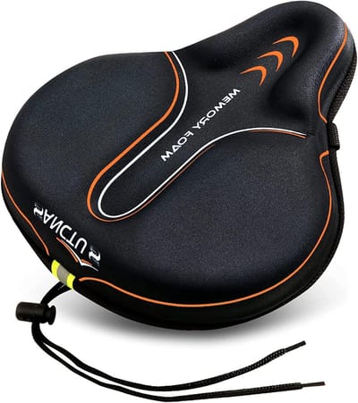 Fietsstoelkussen - Zadelhoes - Comfortabel fietsen - Extra zacht traagschuim - 30 x 29 cm - Oranje