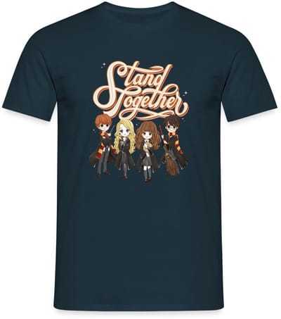 Harry Potter Geanimeerde Personages Stand Together T-Shirt Heren