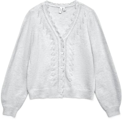 Vero Moda Vest Vmlya Ls V-neck Cardigan Btq 10335263 Light Grey Melange Dames Maat - L
